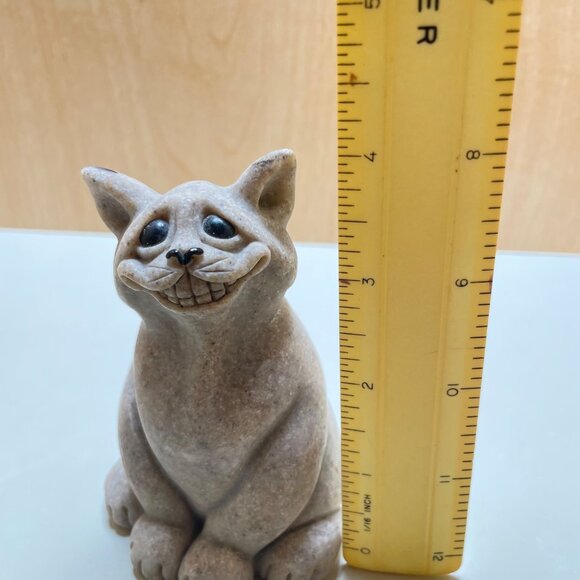 Adorable Quarry Critters Cat “Chico” 2000 Figurine Second Nature Design Big Smil - Picture 9 of 11